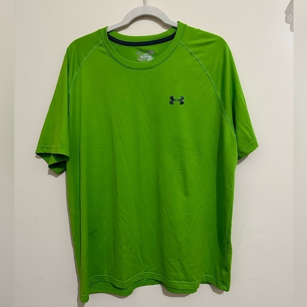 Under Armour XL Green Heat Gear Short Sleeve Athletic Shirt